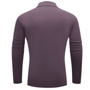 Men's Base Layer Shirt Long Sleeve Turtleneck Solid Pullover Tops Purple 2XL