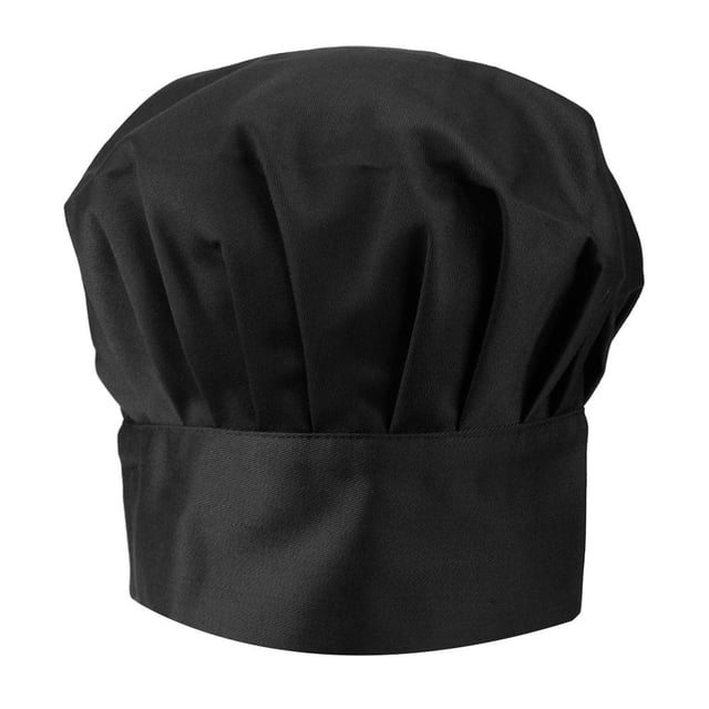 Gorro Chef para Camarero Hotel Gorro Tela para Pastelería Gorro Seta Plisado para Hombres Y Mujeres Gorro Chef Ajustable Con Banda Elástica (negro)