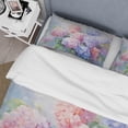 thumbnail image 4 of Designart "Purple Pink Hydrangea love expression" Floral Bedding Covert Set - Hydrangea Purple Traditional Bed Set With 2 Shams, 4 of 6
