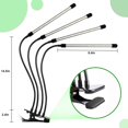 thumbnail image 3 of Lámpara para plantas, 4 cabezales, 40 W, 80 LED, regulable, 10 niveles, espectro completo, para invernadero de interior, 3 modos, temporizador automático (3 h, 6 h, 12 h), 3 of 5