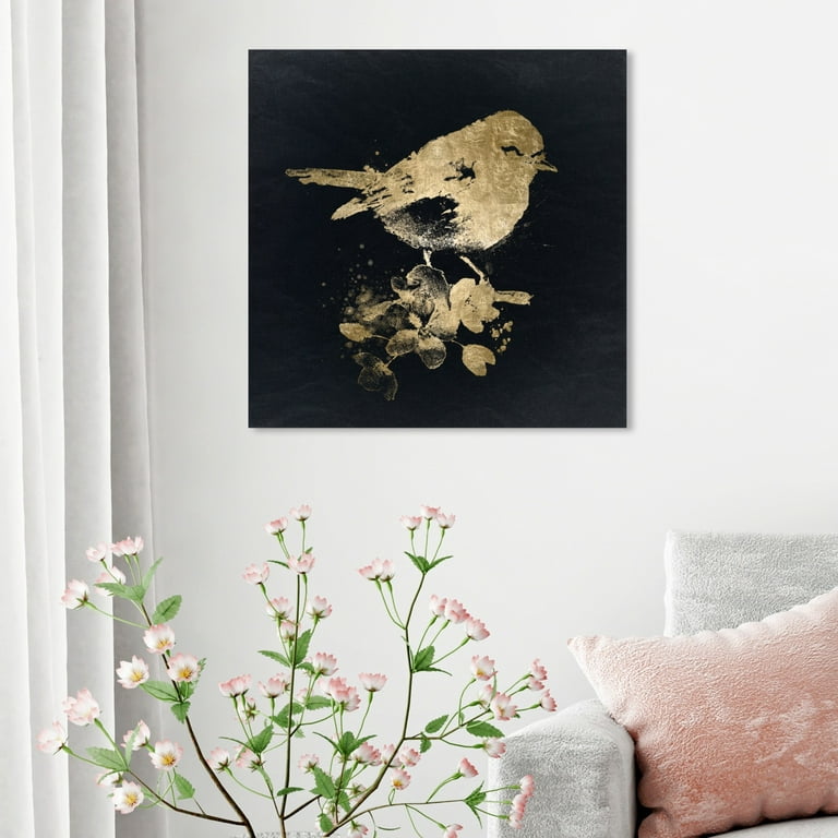 Runway Avenue Animals Wall Art Canvas Prints 'Gold Bird' Birds - Black, Gold  - Walmart.Com