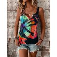 thumbnail image 2 of Camiseta sin mangas con cuello en V para mujer, hermoso Tie Dye, chaleco sin mangas de verano para uso diario, 2 of 6