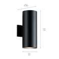 Progress Lighting 6" Cylinder Wall Sconce - 2-Light Up/Down Outdoor Fixture, White Aluminum