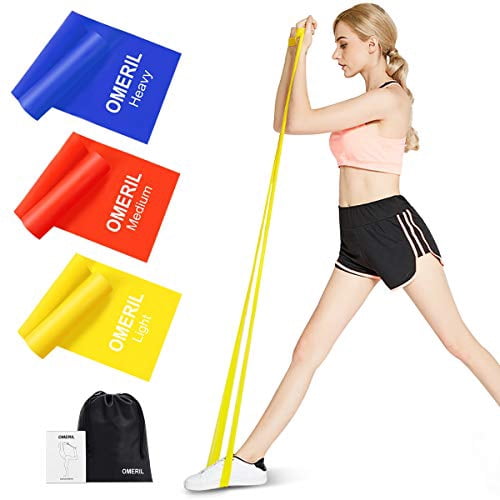 OMERIL Resistance Bands Set, 3 Pack Latex Exercise Bands with 3 Resistance  Levels, Elastic Bands with Carrying Pouch for Home Workout, Strength  Training, Physical Therapy, Yoga, Pilates - Walmart.com