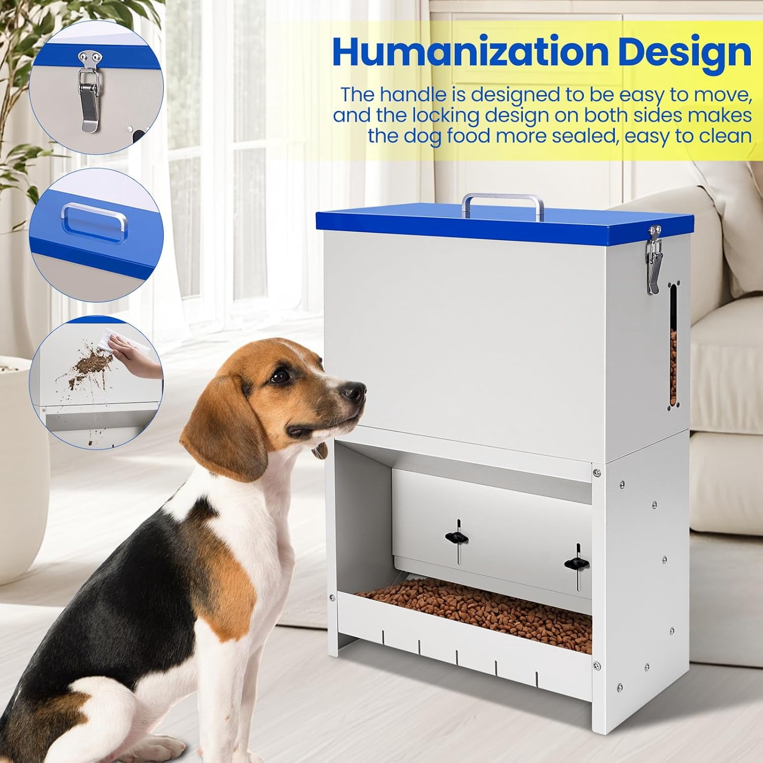 22lbs Gravity Dog Feeder - Automatic Dog Feeder Large Breed Outdoor Pet Feeding Station Auto Dry Food Dispenser for Pet Cat Dogs