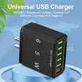 thumbnail image 4 of Cargadores de pared USB de 6 puertos Carga rápida de teléfono móvil para iPhone (enchufe negro de EE. UU.), 4 of 7