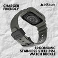thumbnail image 4 of czcpp-Elkson Designed for Apple Watch Series 9/8/7/6/SE/5/4 [45/44mm], Quattro Pro Series Rugged Military Grade Protective Bumper Case with Strap Bands for iWatch, Stealth Black, 4 of 4