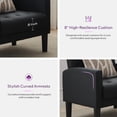 thumbnail image 5 of LAZZO Accent Chair, Mid-Century Modern Leather Tufted Armchairs for Living Room and Office, Black, 5 of 8