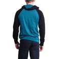 thumbnail image 3 of G-Style USA Men's Lightweight Contrast Raglan Sleeve Pullover Hoodie Sweatshirt MH13114 - Cyan Caviar/Black - X-Large, 3 of 6