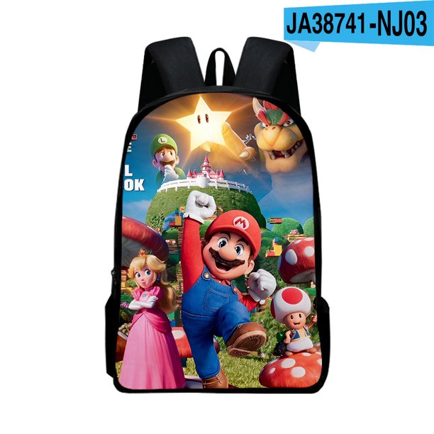 Super Mario Bros Para Niños 3D . Mochila Escolar Anime De Hombro Con Cremallera