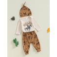 thumbnail image 4 of RUINIXCW Western Baby Boy Cowboy Outfit My First Rodeo Newborn Baby Boy Hospital Coming Home Clothes Infant Riding Print Long Sleeve Romper and Pants Hat Set, 4 of 9