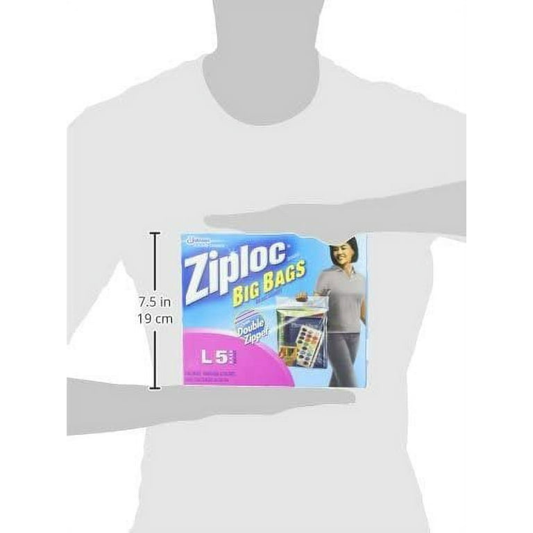 Ziploc® Big Bags, Large, Secure Double Zipper, 5 ct, Expandable Bottom,  Heavy-Duty Plastic, Built-In Handles, Flexible Shape to Fit Where Storage  Boxes Can't 