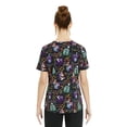 thumbnail image 2 of Nightmare Before Christmas Alive With Love Women’s V-Neck Print Scrub Top​, 2 of 5