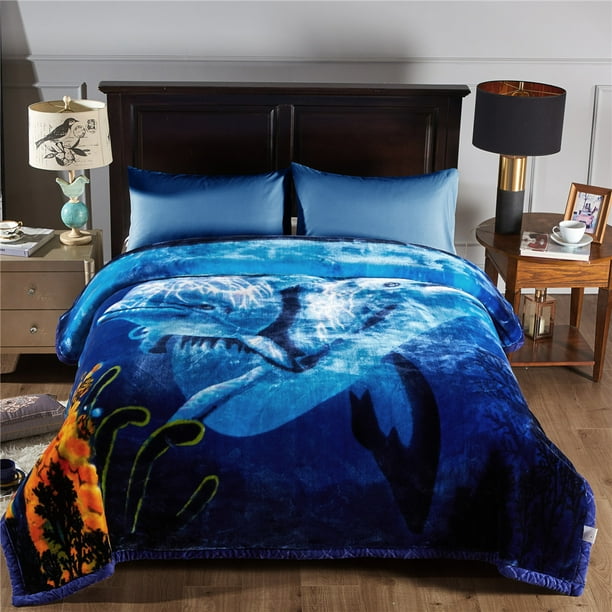 Winter Wram Plush Fleece Korean Mexican Blanket For Bed Floral Animal  Printed Heavy Thick 10Lbs 2 Ply King 86"x92" - Walmart.com