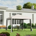 thumbnail image 6 of GVN Patio Garden Pergola, Pergola Canopy,10' x 10' Pop Up Canopy Tent with Netting, Screen House Room with Carry Bag, Beige, 6 of 10