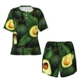 thumbnail image 4 of Naloa Fresh Avocados Women's Short-Sleeved Pajama Set, Loungewear, Summer pajamas, Breathable Cozy - X-Large, 4 of 9