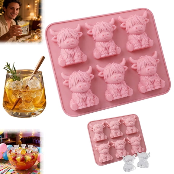 Eqslft Cow Silicone Mold for Chocolate, Cookies, Candy, Jello, and Soap - 1.4oz per Cavity, Food-Grade, Easy Release, for Homemade Treats