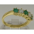 thumbnail image 4 of LBG British Made 14k Yellow Gold Natural Emerald & Opal Womens Eternity Ring - 33 size options - Size 11.75, 4 of 7