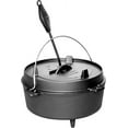 thumbnail image 2 of Pre-Seasoned Cast Iron Dutch Oven With Skillet Lid, 4.5 Quart Outdoor Camping Deep Pot for Cooking BBQ Baking Campfire, 2 of 4