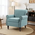 thumbnail image 6 of UIXE Accent Chairs Upholstered Armchair Modern Arm Chair Comfy Single Sofa for Bedroom Living Room, Light Blue, 6 of 7