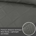 thumbnail image 3 of Exclusivo Mezcla Ultrasonic King Quilt Set, 3-Piece Lightweight Bedspreads Modern Striped Coverlet, Grey, 3 of 7