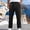 Noir, variante sur Pantalon en Lin Décontracté pour Hommes, Jambe Droite, Ajustement Confortable, Léger, Été, pour Loisirs Quotidiens et Mode Urbaine