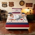 thumbnail image 5 of Manfei Sweet Heart Stars Twin Sheets, Firework Stripe Bedding, Red White Blue, Black Reversible 3-Piece (1 Flat Sheet, 1 Fitted Sheet and 1 Pillowcase), 5 of 6