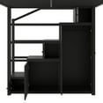 thumbnail image 6 of Harper & Bright Designs Full Size Metal Loft Bed with Storage Shelves, Stairway Heavy Duty Loft Bed Frame with Cabinets and Wardrobe, Black, 6 of 13