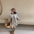 thumbnail image 1 of Vestido informal para niñas pequeñas, ropa a cuadros, verano 2022, nuevo vestido coreano de algodón y lino para niñas, vestido de princesa con cuello vuelto grande Tan Jianjun unisex, 1 of 2