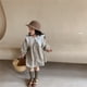 thumbnail image 1 of Vestido informal para niñas pequeñas, ropa a cuadros, verano 2022, nuevo vestido coreano de algodón y lino para niñas, vestido de princesa con cuello vuelto grande Tan Jianjun unisex, 1 of 2