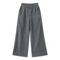 thumbnail image 4 of Txenfivo Girls Wide Leg Pants, Casual Pull-On Corduroy Elastic Waist Pants for Girls School and Everyday Wear, Sizes 5-16, 4 of 5