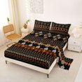 thumbnail image 2 of Erosebridal Boho Aztec Full Size Sheets, Bohemian Geometric Stripe Bed Sheets, 4-Piece 1 Flat Sheet, 1 Fitted Sheet and 2 Pillowcases, 2 of 5