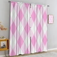 thumbnail image 4 of Funky Modern Boho Geometric Rod Pocket Blackout Window Treatment & Curtains, Groovy Pink Checkered Lightweight Breathable Window Drapes for Living Room Kids Girls Woman Bedroom Decor-W42xL54in, 4 of 6