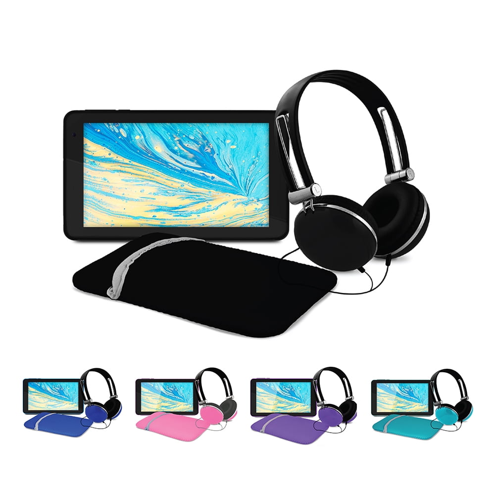 Keer terug uitdrukking Markeer Core Innovations CRTB7001 7" Quad-Core Tablet with Headphones + Tablet  Sleeve (Black) - Walmart.com