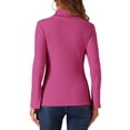 thumbnail image 3 of INSPIRE CHIC Casual Turtleneck Top for Women's Split Long Sleeves Basic Tee Top, 3 of 5