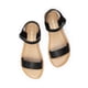 thumbnail image 4 of Sandalias planas con tira en el tobillo para mujer DREAM PAIRS negras talla 7.5, 4 of 7