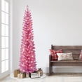 thumbnail image 2 of 7 ft Pre-Lit Pink Tinsel Artificial Tree, 2 of 7