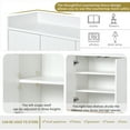 thumbnail image 5 of PORKISS Sideboard Buffet Cabinet, Wooden Storage Cabinet with Doors and Shelves, Modern Buffet Cabinet with Metal Legs for Dining Room, Entryway, White, 5 of 10