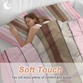 thumbnail image 5 of Pink Wood Grain Bedding 3 Piece Duvet Cover Set Queen Size, Brown Vintage Mottled Country Stripes Soft Microfiber Comforter Cover with Zipper Closure & Pillowcases, FadeResistant Quilt Cover, 5 of 9