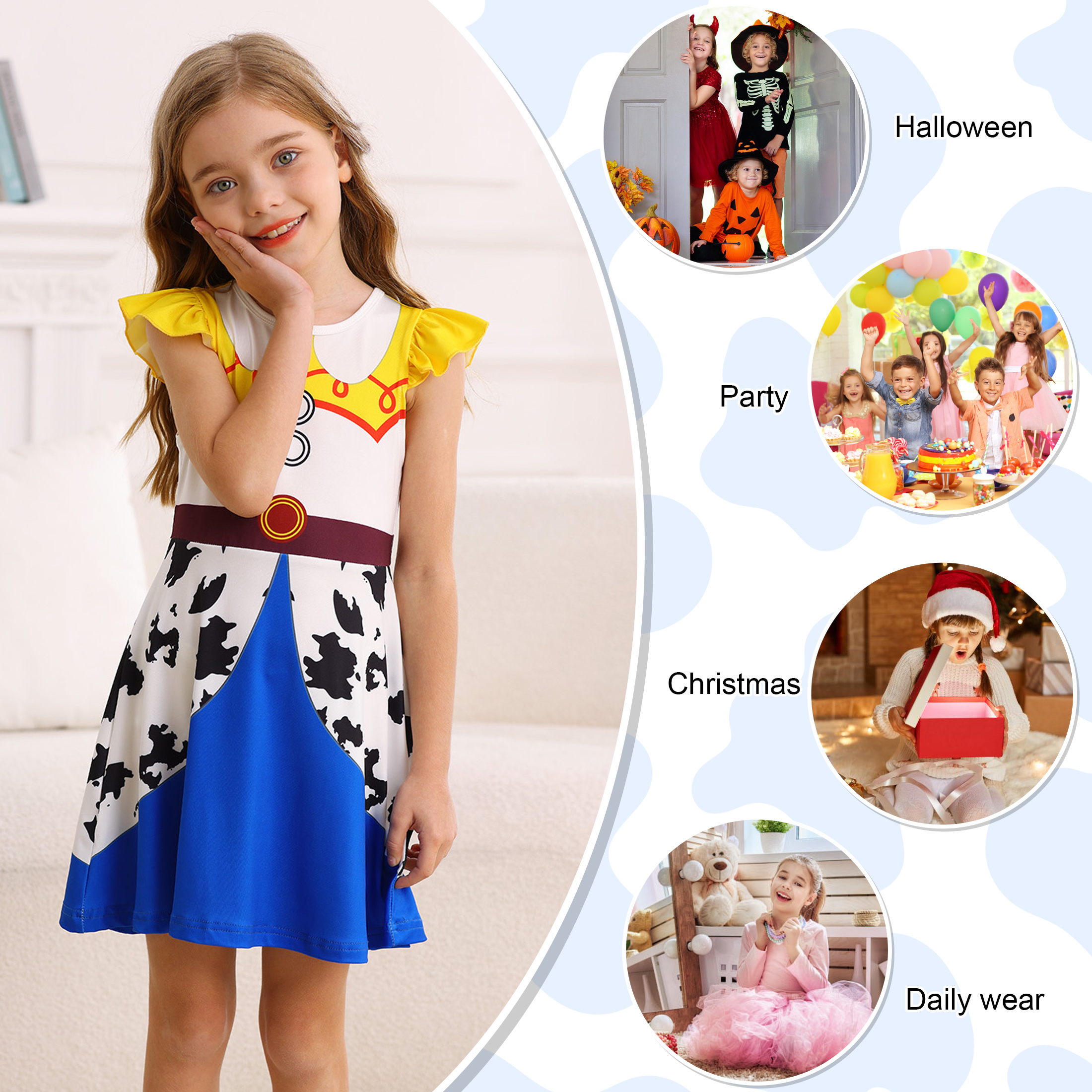 Benylion Girls Cowgirl Princess Costume photo 7