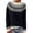 Blue, variant on Gkeoshab Women'S Clothing Women's Fair Isle Color Block Crewneck Sweater, Cozy Oversized Pullover Knit with Pattern for a Vintage Inspired Fall and Winter Casual Outfit Blue L