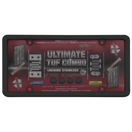 Cruiser Accessories Black/Smoke License Plate Frame With Tuf Bubble Shield - Easy Install, Anti-Theft Fasteners Included