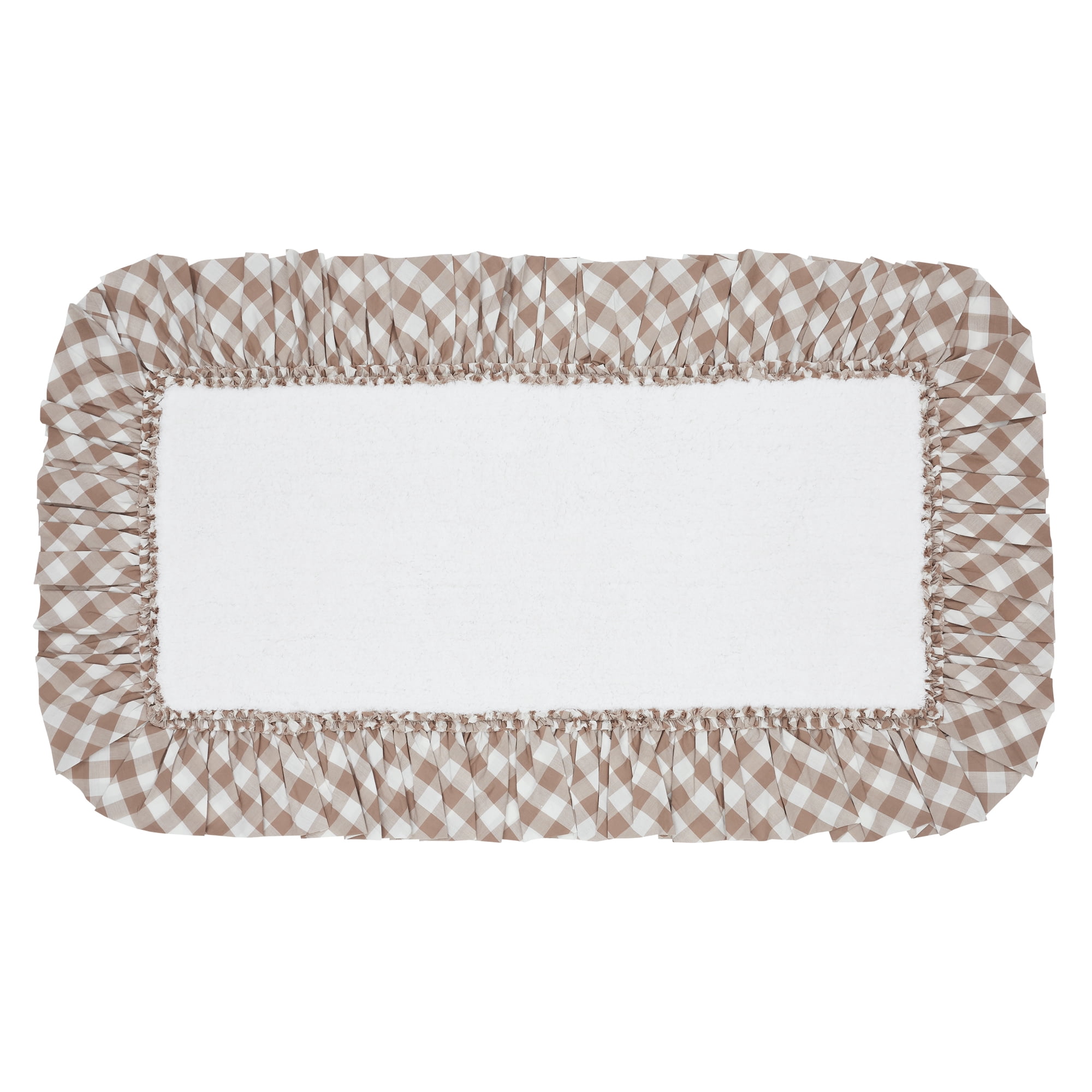 VHC Brands Annie Portabella Check Bath Mat, Brown, 27x48