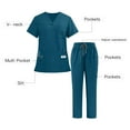 thumbnail image 4 of UVEASISHA Scrubs for Men Medical Uniforms V-Neck Scrub Top Drawstring Straight Pants Anti-Wrinkle Scrubs Sets with Multi Pockets Navy M, 4 of 7