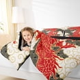 thumbnail image 4 of Homewish Cartoon Chinese Dragon Bedding Comforter Set for Adult, Stripes Cloud Twin Comforter Sets, Vintage Japanese Style Reversible Bedding Set, Super Cozy Room Decor, 2pcs, 4 of 8