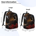 thumbnail image 3 of Lsque Elegant Rose Skull Pattern Canvas Daypack, Durable Backpack, High-quality Versatile Backpack,Vintage Compact Backpack-Medium, 3 of 6