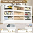 thumbnail image 6 of 9 Drawers Dresser Wide Chest of Drawers with Power Outlets for Bedroom, Long TV Stand Storage Cabinet with 9 Drawers for Living Room, White, 6 of 9