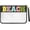 Black-beach, variant on Chenille Letter Bag Cute Clear Zipper Stuff Pouch Portable Multi-purpose PVC and Nylon Makeup Bag with Handle for Travel Gym Beach（Cyan Beach）