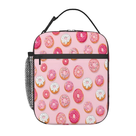 Donut Lunch Bag Reusable Thermal Lunch Tote with Handle for Women and Men