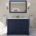 thumbnail image 2 of Wyndham Collection 48" Oval Sinks Wood Double Bathroom Vanity in Dark Blue, 2 of 7